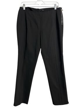 Amanda + Chelsea Dress Pants Womens 8 Black Straight Leg Stretch Side Zip Career